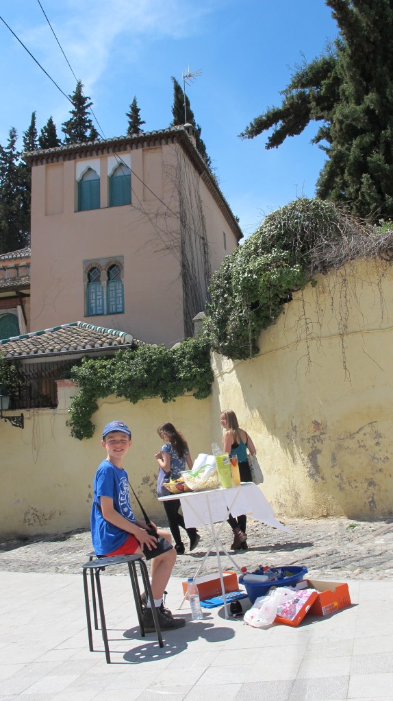 One of the squares near our house where the children sold lemonade to tourists